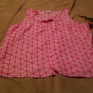 Pink and white dressy shell